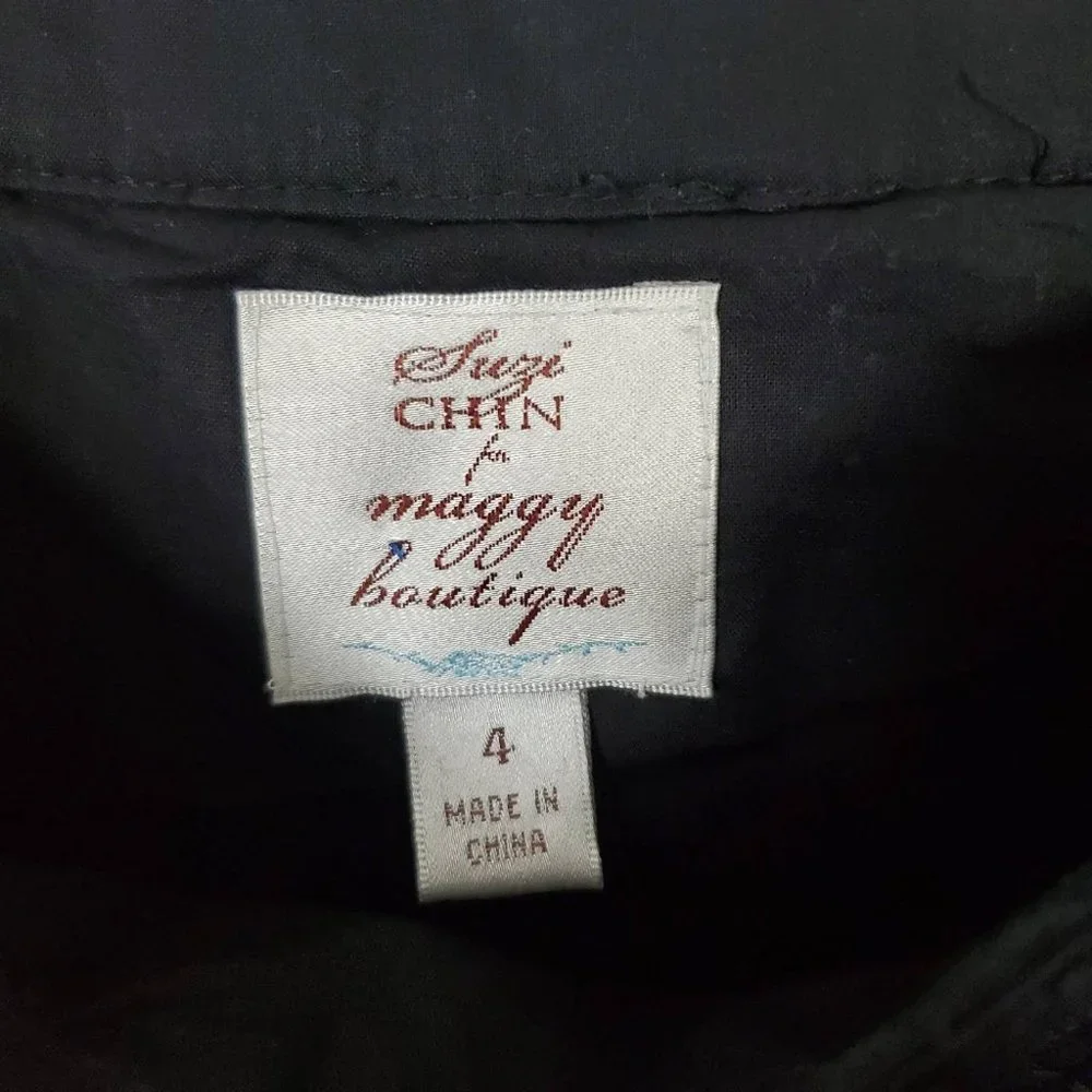 Suzi Chin for Maggy Boutique black square neckline dress - Picture 5 of 6